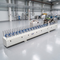 Machine automatique XINJUN pour le placage de profilés en bois avec colle PUR à chaud, pour cadres de portes en bois, revêtement de film PVC, laminage de film 300 mm, 200 mm