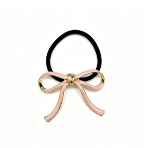 Barrette à cheveux en émail doux avec nœud, finition dorée polie, minimaliste, pour demi-queue de cheveux, élégante, accessoires capillaires quotidiens pour femmes au bureau - Product Image 1