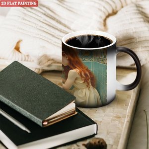 Tasse Magique Personnalisée à Motif de Remise de Diplôme, Noire Givrée, 11 oz, en Céramique, Sensible à la Chaleur, Tasse Vierge - Product Image 3