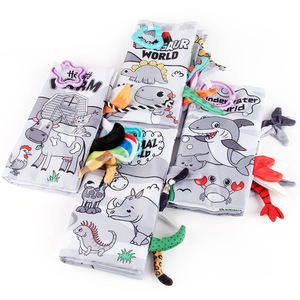 Libro de tela marina de <span class=keywords><strong>animales</strong></span> suaves <span class=keywords><strong>para</strong></span> 2-4 años Desarrollo cognitivo de educación temprana 4 páginas 8 Juguetes - Product Image 4