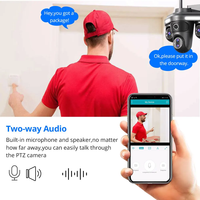 Caméra de sécurité extérieure sans fil FFvideo 4/5 objectifs 16/20MP, zoom 10x, 360 degrés, vision nocturne, audio bidirectionnel, Cloud IPC, écran 3,5 pouces