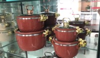 Ensemble de 3 casseroles isothermes de luxe 2,5L 4,5L 6,5L en acier inoxydable avec accent doré pour service de banquet