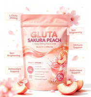 Bubuk Label Pribadi OEM Gluta Sakura Peach dengan L-Glutathione 250mg untuk Dukungan Kesehatan Kulit & Tubuh