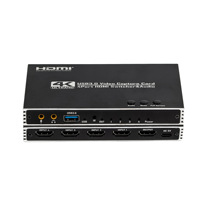 Écran quadruple 4 canaux Hardrock pour splitter avec USB et connecteurs pour cartes de capture (métal)