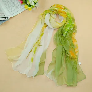 Custom New Summer Georgrette Chiffon Scarf Shawl Lightweight Floral Printed Chiffon Shawls