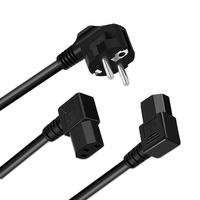 Câble d'alimentation UE CEE homologué VDE IEC 16A, 3 broches, 2 broches, angle droit C13 pour appareils électroménagers