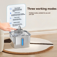Fontaine à eau pour animaux de compagnie intelligente en acier inoxydable 3L, étanche IPX5, capteur infrarouge, pompe sans fil, automatique, pour chat et chien