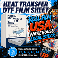 Prix usine étanche Flexible Double face A3 A4 feuilles transfert de chaleur universel Dtf PET Film pour vêtement Textile t-shirt