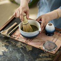 Personnalisé 4 Pièces Gaufrage Japonais Japon Cérémonie Grade Matcha Thé Accessoires Boîtes Bols Outils Matcha Kit Fouet Set Boîte