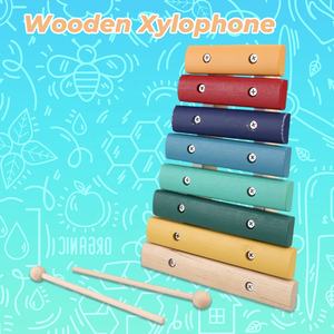 <span class=keywords><strong>Xylophone</strong></span> en bois à 8 tons Happy Earth Rainbow Melodies, jouet musical à frapper à la main, apprentissage précoce, Montessori, éducatif, environnemental - Product Image 2