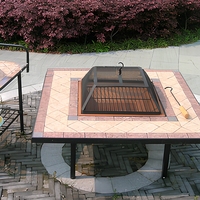 Table de loisirs extérieure moderne grande mosaïque BBQ foyer fer ensembles de jardin pour ferme hôtels parcs