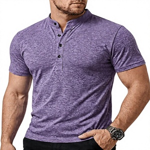 Men's for O-Neck Short Sleeve Knitted T-Shirt Regular Fit Casual Solid Color Regular Length Summer 200 Grams Breathable - Product Image 1