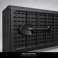 Capot de camionnette en aluminium noir mat avec système Molle, aile de mouette, porte latérale et rail de toit pour benne de pick-up