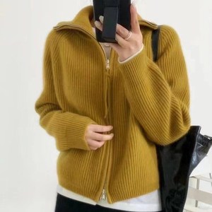 Outono Inverno Preguiçoso Gola Alta Espessado Malha <span class=keywords><strong>Cardigan</strong></span> Mulheres s Estilo Coreano - Product Image 4