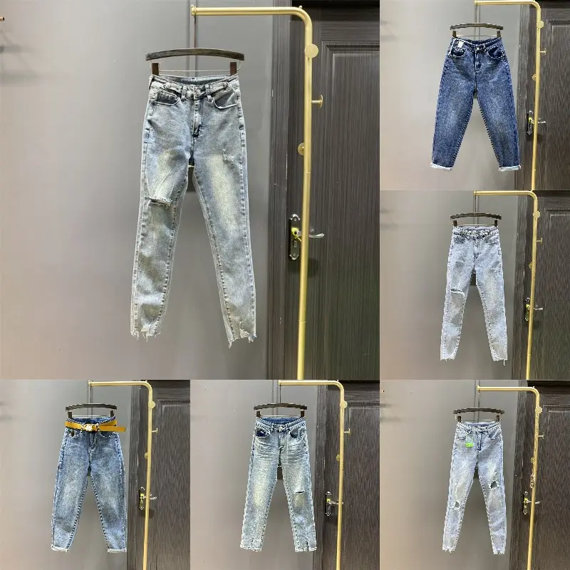 Fabricantes hot moda sexy jeans elásticos das mulheres atacado outono novo apuramento venda das mulheres mais tamanho jeans