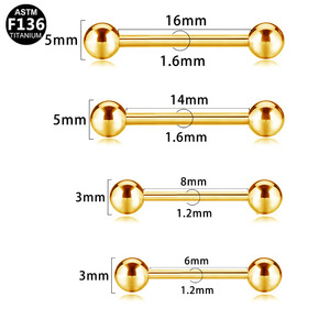 Clous d'oreilles en titane F136 pour piercing, unisexes, à porter au quotidien - Product Image 4