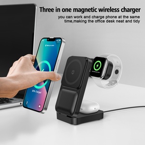 Station de <span class=keywords><strong>charge</strong></span> magnétique sans fil 3-en-1 2026 15W avec <span class=keywords><strong>induction</strong></span> pour <span class=keywords><strong>iPhone</strong></span>, Apple Watch et écouteurs - Product Image 5