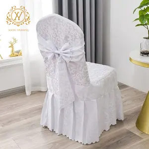 Coprisedia lavabile con fiocco di alta qualità copri sedie per sedie lavabili personalizzate per banchetti di nozze ristorante