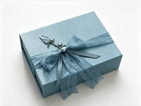 Boîte cadeau élégante en papier texturé avec fermeture magnétique en dentelle, emballage de luxe, décoration florale, étui pour foulard, bijoux