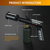 Pistolet torche au propane puissant, flamme réglable, lance-flammes, briquet pour le camping