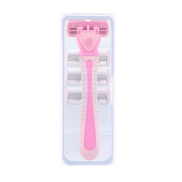 Pink knife holder box with 1 knife and 4 blades