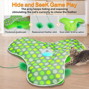 Giocattolo interattivo in plastica per gatti a rotazione rapida palla con Pouch Motion cinguettio del Mouse-gioco di cattura nascondino e Seek Concept - Product Image 4