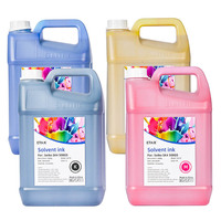 Imprimante jet d'encre à solvant CMYK à faible odeur de grande capacité 5000 ml pour l'impression numérique de publicité extérieure dans l'industrie