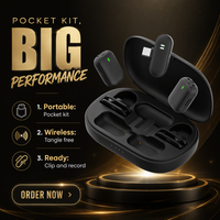 Kit d'enregistrement extérieur sans fil avec microphone cravate longue portée, bonnette anti-vent et étui de transport