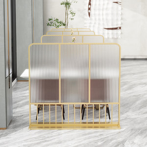 Divisorio Mobile <span class=keywords><strong>in</strong></span> Acciaio Inox con <span class=keywords><strong>Vetro</strong></span> Scanalato per Hotel <span class=keywords><strong>e</strong></span> Ristoranti, Separatore Commerciale per Corridoi <span class=keywords><strong>e</strong></span> Stanze - Product Image 5