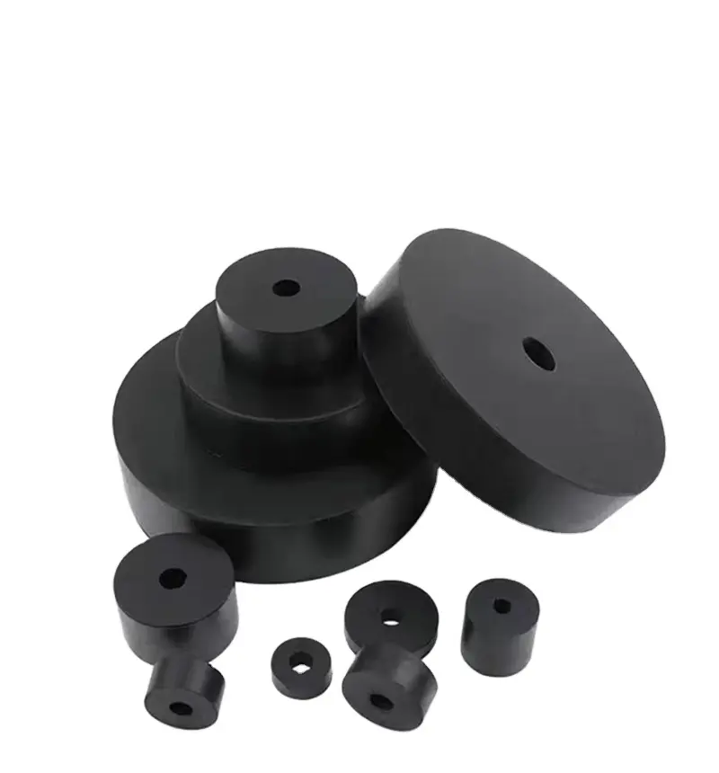 Vibration damping rubber pad with adjustable damping for machine vibration damping and wear resistant horizontal pad