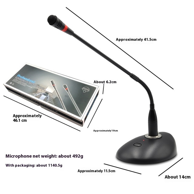 Wired XLR Gooseneck Microphone for Village-to-Village Broadcast Outdoor Karaoke Computer Use Condenser Microphone