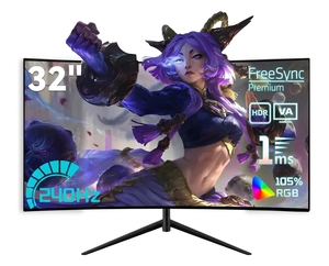 Monitor Curvo para Juegos R&E de 32 Pulgadas, 4K UHD, 240Hz, 1ms, HDR, Panel IPS, 120% SRGB, 21:9, Montable en Pared, para Gamers Profesionales de Escritorio - Product Image 1