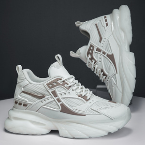 รองเท้าผ้าใบเพิ่มความสูง 6.8 ซม. สำหรับผู้ชาย ฤดูร้อน/ฤดูใบไม้ร่วง ดูดซับแรงกระแทก พื้นหนา ระบายอากาศดี สไตล์ลำลอง ทันสมัย รองเท้าทรง Dad Shoes ซับในตาข่าย - Product Image 2