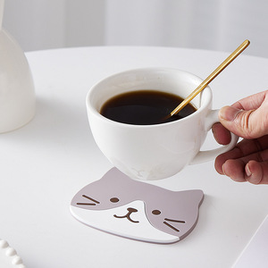 แผ่นรองแก้วรูปแมวน่ารัก PVC ทนความร้อน สำหรับวางแก้วน้ำชา กาแฟ - Product Image 1