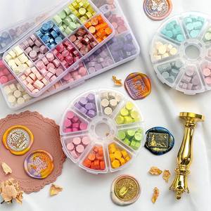 Granulés de cire à cacheter octogonaux, 8 compartiments, couleurs mélangées, séchage rapide, pour sceller les journaux et le papier - Product Image 2