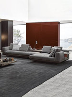 Combinaison de canapé en forme de minimaliste, tissu italien léger, de luxe, moderne, pour salon