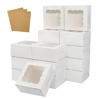 Boîtes de boulangerie avec fenêtre, boîtes à friandises en carton blanc pour biscuits, pâtisserie, biscuits, fraises, macarons