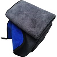 Serviette en microfibre polaire corail personnalisée, petite série acceptée, étiquette tissée OEM, séchage rapide, sans peluches, pour les magasins de produits automobiles