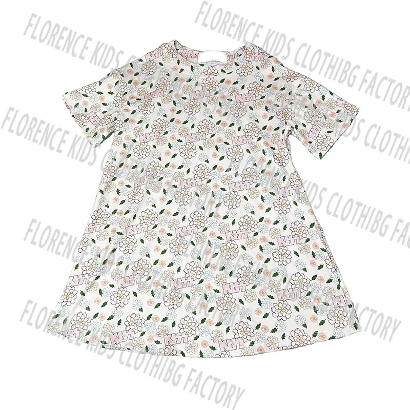 DH ODM spring summer short sleeve wholesale t shirt tie dress kids dresses for girls