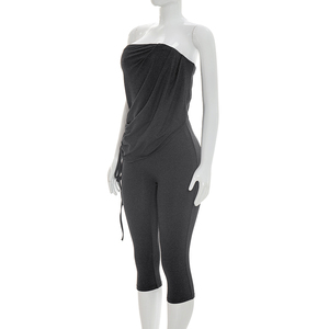 Viviblook D26JP142 Mono de una pieza para mujer, sexy, sin tirantes, con cordón ajustable, de color liso, estilo bodycon, para verano - Product Image 3