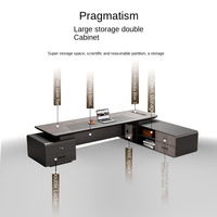 Luxe moderne modulaire en forme de L dirigeant patron poste de travail en bois bureau meubles de bureau ensemble de Table pour un usage domestique