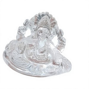 Idole en cristal de quartz clair naturel sculptée en forme de Ganesha, design moderne, origine Rajasthan, vente en gros - Product Image 1