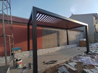 Pergola bioclimatique moderne en aluminium imperméable 3x3 3x4, toit à lamelles motorisé réglable, pergola de jardin