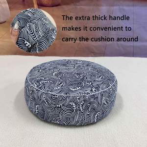 Coussin <span class=keywords><strong>de</strong></span> <span class=keywords><strong>yoga</strong></span> et <span class=keywords><strong>de</strong></span> méditation personnalisé en polyester/coton écologique, housse amovible lavable antibactérienne, forme ronde - Product Image 5
