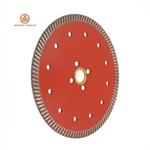 6" Hot Press Diamond Disc Narrow Continuous Turbo Rim Saw Blade for Cutting All Types of Stone Material such as Marble Granite