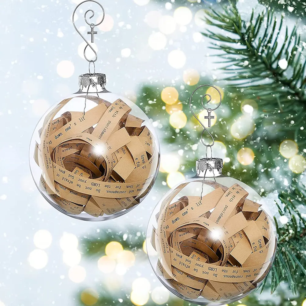 כדור זכוכית חג המולד בתוך עם דפי התנ "ך העתיק ניצל קישוטי עץ חג המולד קישוטי