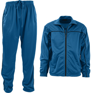 Ensemble de survêtement sportif pour homme en polyester marron, veste zippée intégrale et pantalon, tenue décontractée d'hiver, couleur unie, séchage rapide, respirant, coupe classique - Product Image 4