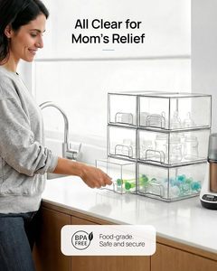 Clear Stackable <b>Storage</b> <b>Drawers</b> Plastic box Makeup <b>Storage</b> boxes - Product Image 5