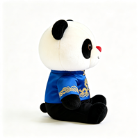 Peluche Panda en Coton PP Doux, Tenue Bleue Tang, Dragon Doré, Poupée en Peluche Traditionnelle Chinoise, Cadeau de Style National, Jouet en Peluche Panda