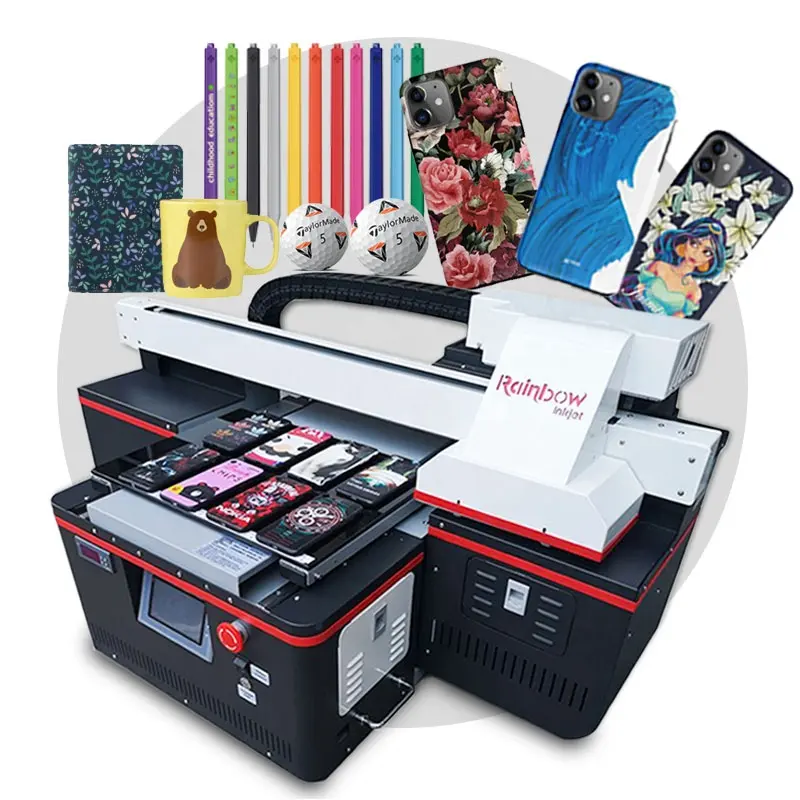 Rainbow UV 12 Warna Flatbed Printer Tinta UV untuk Kotak Kaca Pencetakan